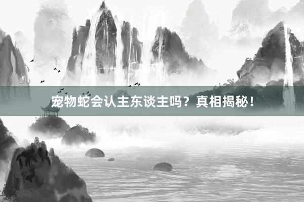 宠物蛇会认主东谈主吗？真相揭秘！