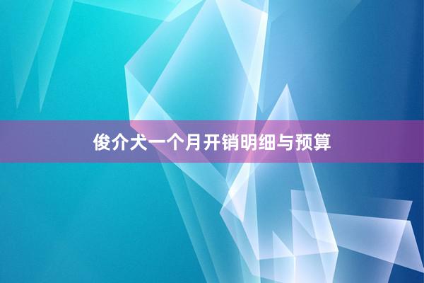 俊介犬一个月开销明细与预算