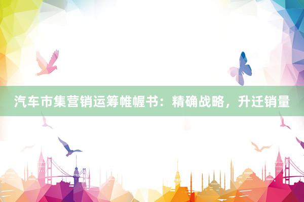汽车市集营销运筹帷幄书：精确战略，升迁销量